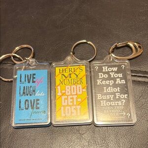 Set of Three Vintage Kalan Humorous Keychains
